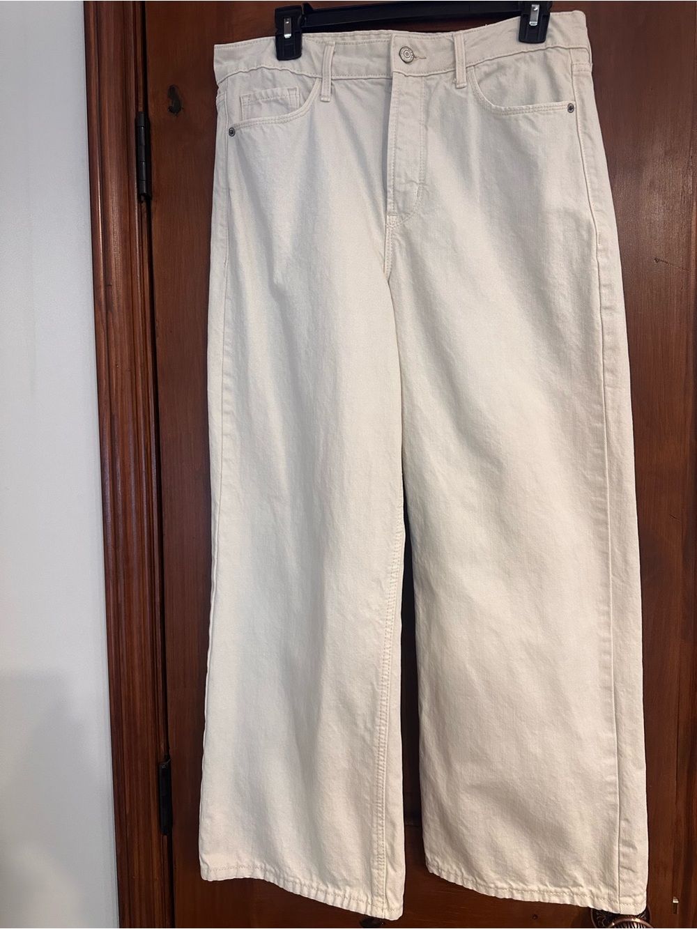 Old Navy High Rise Cream Wide-Leg Jeans
